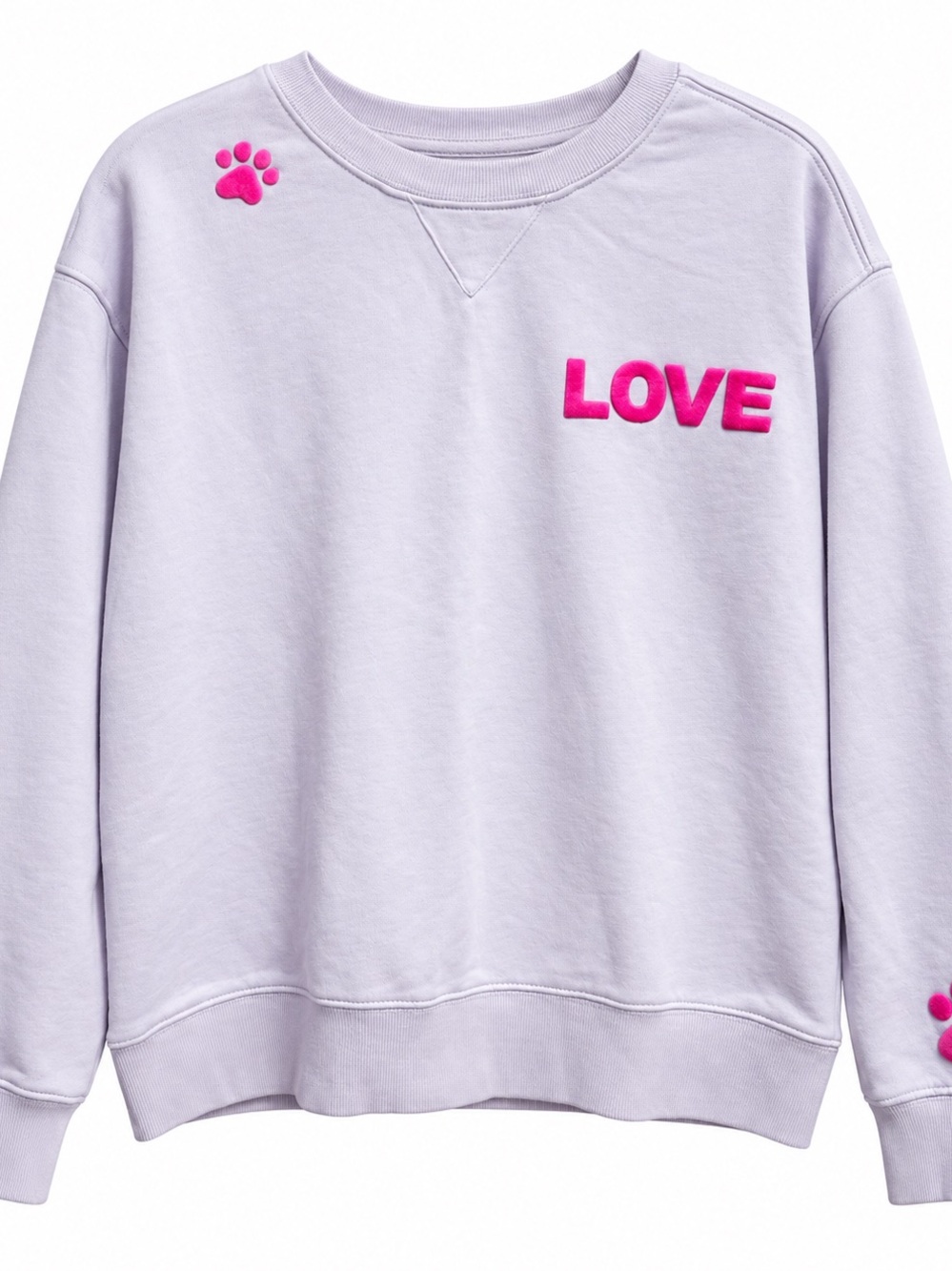 Wildfox Dogs Love Me Sweatshirt Women’s Small Lavender Pink Paw